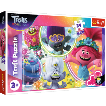 Puzzle Trefl Maxi DreamWorks Trolls, Lumea muzicala a trolilor 24 piese