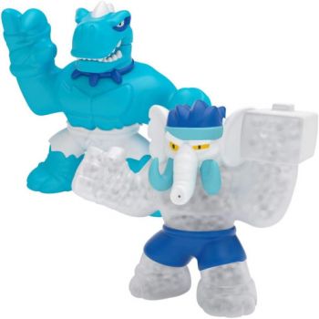 Set 2 Figurine Toyoption Goo Jit Zu Dino Power Tyro vs Gigatusk in Arctic Snowdown