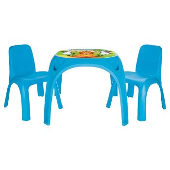 Set Masuta cu 2 scaune pentru copii Pilsan King Table blue de firma originala