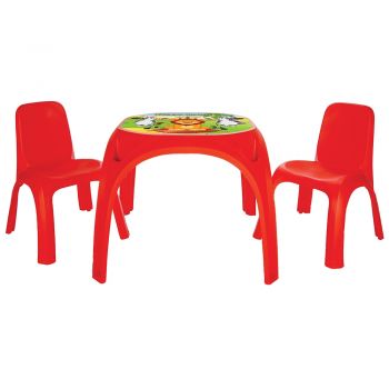 Set Masuta cu 2 scaune pentru copii Pilsan King Table red la reducere