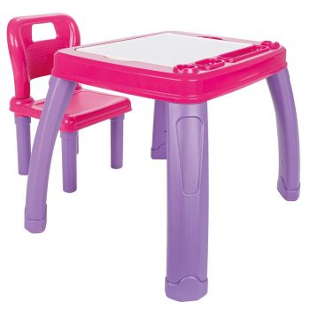 Set Masuta cu scaun pentru copii Pilsan Study Table pink de firma originala