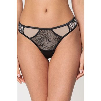 Chiloti tanga cu segment de dantela