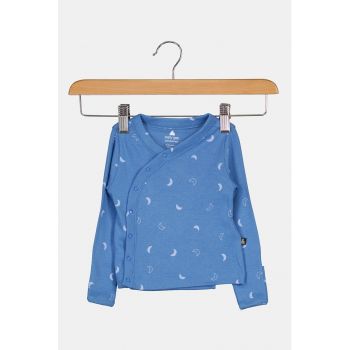 Set de bluza si pantaloni cu botosei - din bumbac organic la reducere