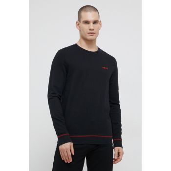 Dkny Bluză pijama bărbați, culoarea negru, cu imprimeu