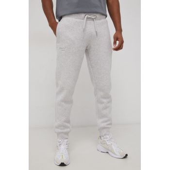 Superdry Pantaloni bărbați, culoarea gri, melanj