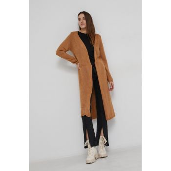 Answear Lab Cardigan din amestec de lână femei, culoarea maro, light