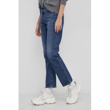 Levi's jeans 501 femei, high waist 36200.0224-DarkIndig ieftini
