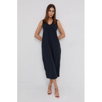 Max Mara Leisure rochie culoarea albastru marin, midi, evazati