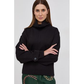 Victoria Beckham Bluză femei, culoarea negru, material neted