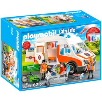 Set de Constructie Playmobil Ambulanta cu Lumini Intermitente