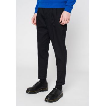 Pantaloni eleganti crop din amestec de lana Tallis