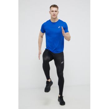 Asics leggins de alergare barbati, culoarea negru, neted de firma originali