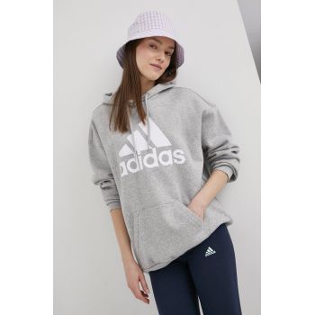 Adidas Bluză HD1748 femei, culoarea gri, cu imprimeu