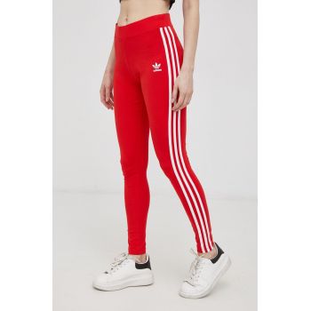 Adidas Originals Colanți HD2348 femei, culoarea rosu, material neted HD2348-VIVRED