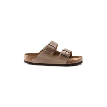 Birkenstock papuci din piele Arizona femei, culoarea bej