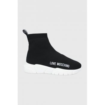 Love Moschino pantofi culoarea negru, cu toc plat