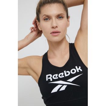 Reebok top de antrenament GL2544 culoarea negru, neted ieftin