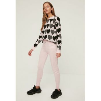 Set de pulover si pantaloni cu inimi