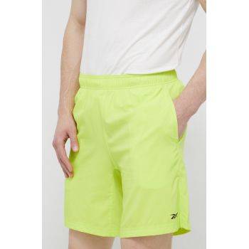 Reebok pantaloni scurți de antrenament GS6623 barbati, culoarea verde