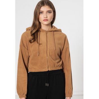 Hanorac crop din material fleece Karoi