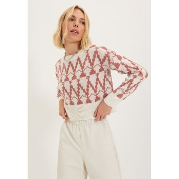 Pulover crop cu maneci cazute
