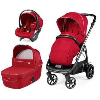 Carucior 3 in 1 Peg Perego Veloce, Lounge, 0 - 22 kg, Red Shine, Rosu de firma original