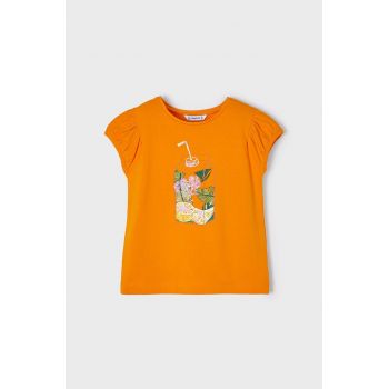 Mayoral tricou de bumbac pentru copii culoarea portocaliu