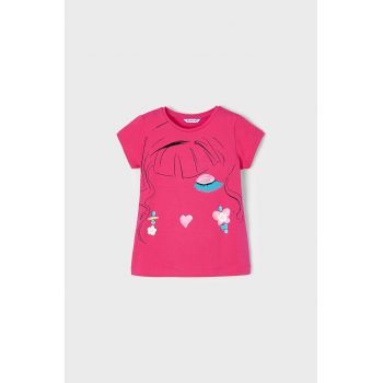 Mayoral tricou de bumbac pentru copii culoarea roz