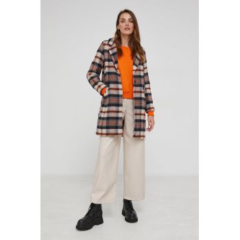 Answear Lab pantaloni femei, culoarea bej, lat, high waist