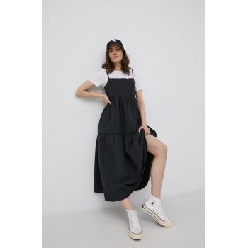 Levi's rochie culoarea negru, midi, evazati ieftina