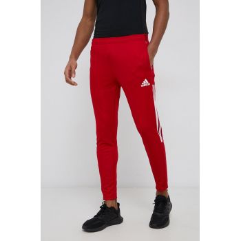 adidas Performance pantaloni de antrenament GJ9869 barbati, culoarea rosu, neted ieftini