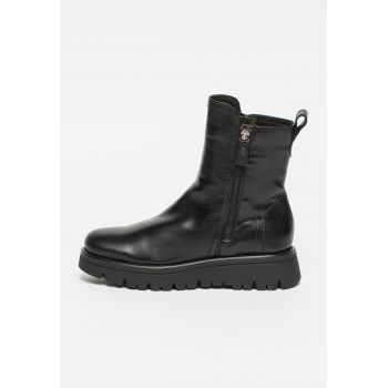 Ghete de piele cu talpa wedge