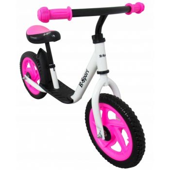 Bicicleta fara pedale cu suport pentru picioare R5 roz R-Sport