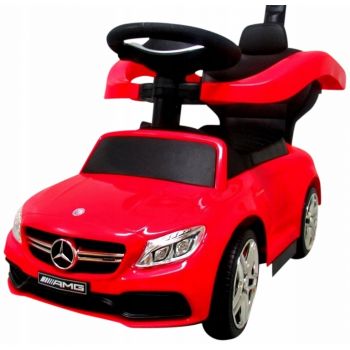 Masinuta copii de impins R-Sport Mercedes C63 amg rosu cu maner pentru controlul parental, suport pentru picioare, protectie impotriva rasturnarii, volan cu melodii si claxon