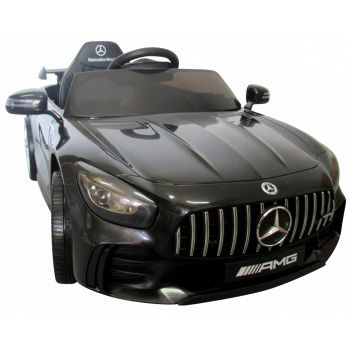 Masinuta electrica cu telecomanda roti din spuma EVA si scaun din piele Mercedes gtr negru R-Sport