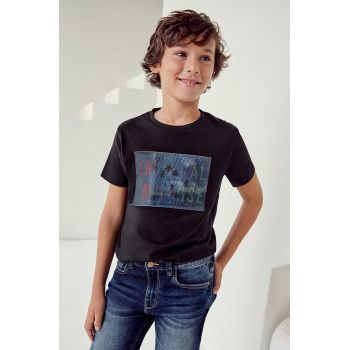Mayoral tricou de bumbac pentru copii culoarea negru, cu imprimeu