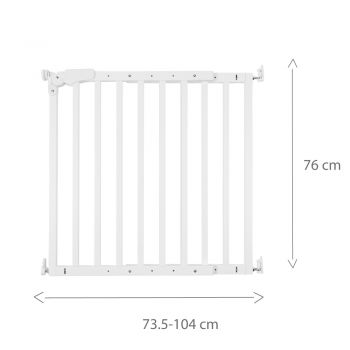 Poarta de siguranta lemn Maestro 73.5-104 cm alb Childhome