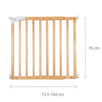 Poarta de siguranta lemn Maestro 73.5-104 cm natural Childhome