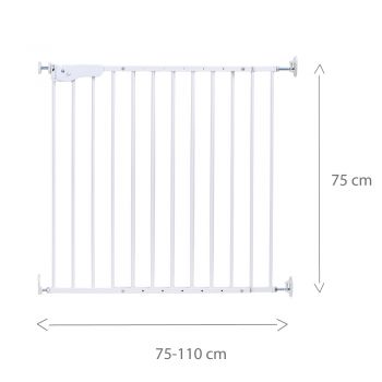 Poarta de siguranta metal Supra 75-110 cm alb Childhome