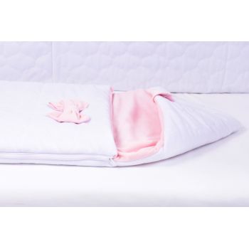 Saculet de dormit gros velvet alb si roz 80x45 cm tog 2,5 ieftin
