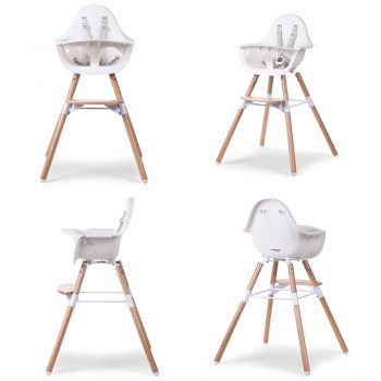Scaun de masa reglabil in inaltime Childhome Evolu 2 naturalalb