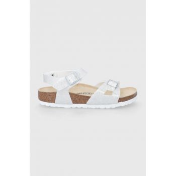 Birkenstock sandale copii culoarea argintiu