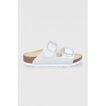 Birkenstock slapi copii culoarea argintiu de firma originali