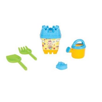 Set galetusa si forme pentru nisip Mini Castle Blue