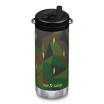 Termos TKWide din otel inoxidabil 355 ml cu capac twist Klean Kanteen Electric Camo de firma original