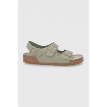 Birkenstock sandale de piele Milano barbati, culoarea verde
