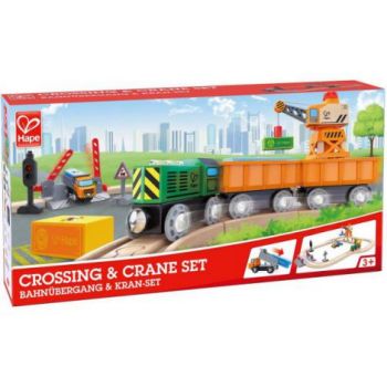 Hape Tren De Marfa Cu Macara de firma original