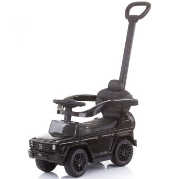 Masinuta copii de impins Chipolino Mercedes G350 Black cu maner si copertina detasabile, spatiu de depozitare sub sezut, suport pentru picioare retractabil, potrivita copiilor cu varsta mai mare de 1 an cu greutatea pana la 25 kg