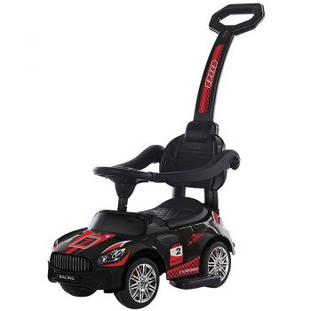 Masinuta copii de impins Chipolino Racing Black cu maner si bara de siguranta detasabile, spatiu de depozitare sub sezut, suport pentru picioare recomandata copiilor cu varsta mai mare de 1,5 ani