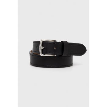 Tiger Of Sweden curea de piele barbati, culoarea negru Tiger Of Sweden curea de piele barbati, culoarea negru